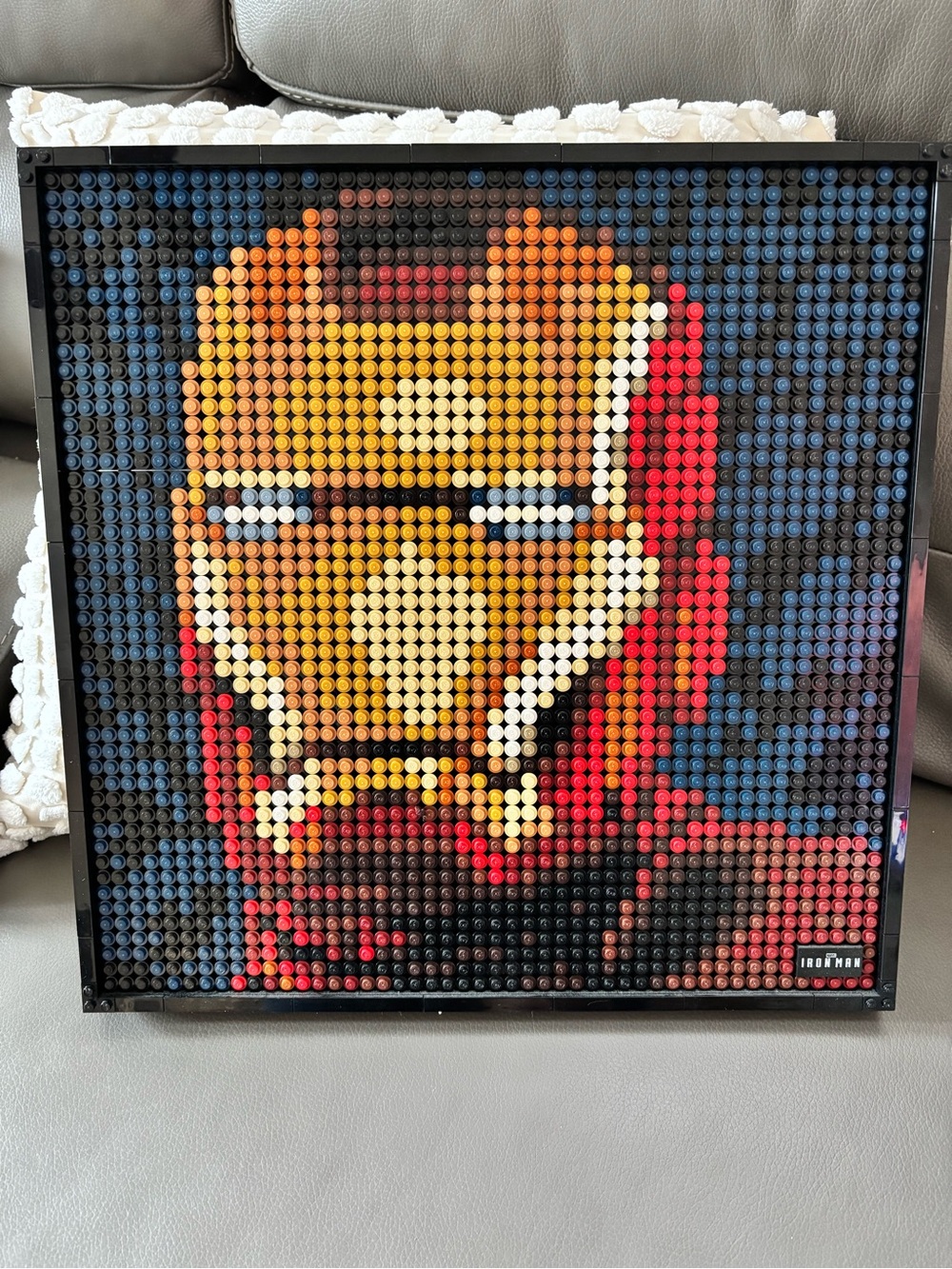 LEGO Iron Man Mosaic Wall Art - Red, Gold Home Art